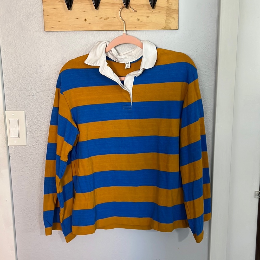 Striped Long-sleeve Collared Shirt